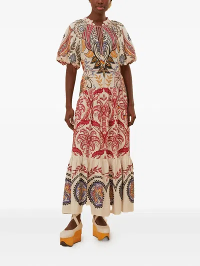 Farm Rio Paisley-motif Midi Dress In Multi