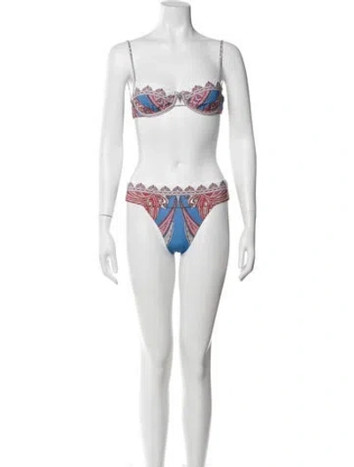 Pre-owned Farm Rio Paisley Print Bikini W/ Tags In Neutral