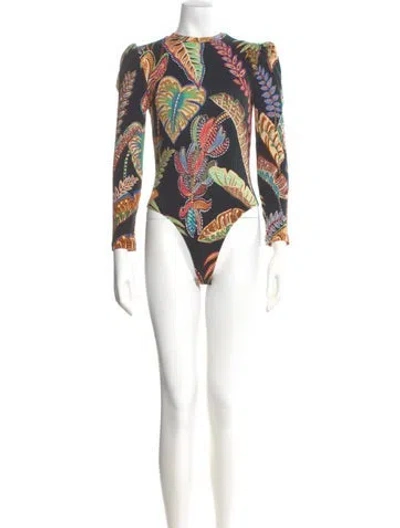 Pre-owned Farm Rio Paisley Print Crew Neck Bodysuit In Multi