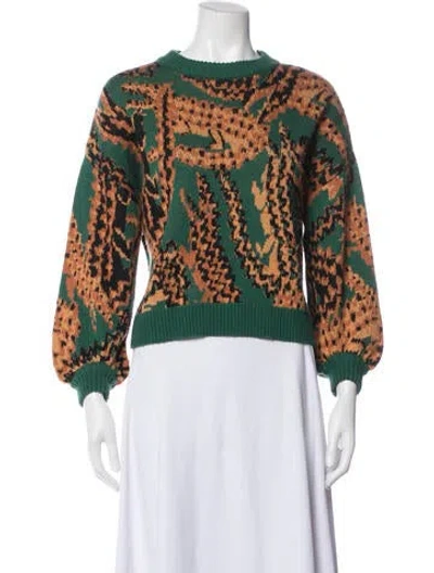 Pre-owned Farm Rio Paisley Print Crew Neck Sweater In Gray