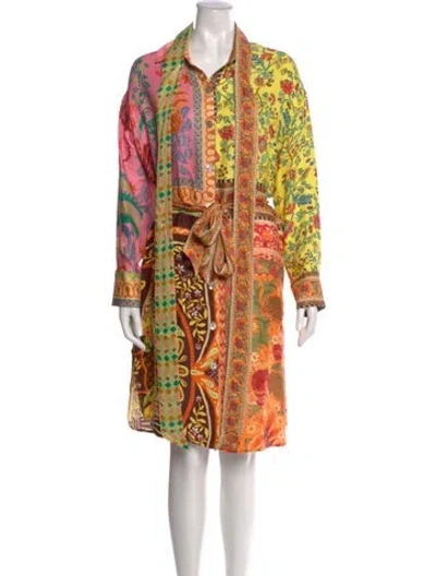 Pre-owned Farm Rio Paisley Print Knee-length Dress In Multi