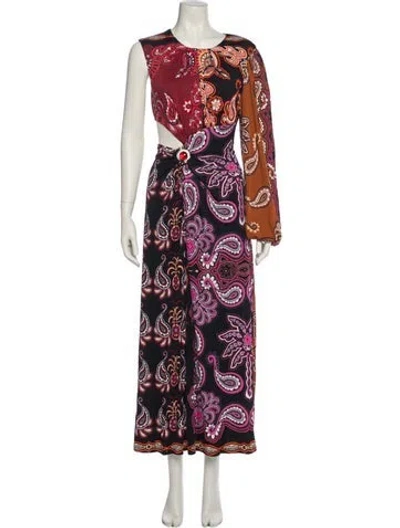 Pre-owned Farm Rio Paisley Print Long Dress In Multi