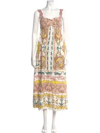 Pre-owned Farm Rio Paisley Print Long Dress In Multi