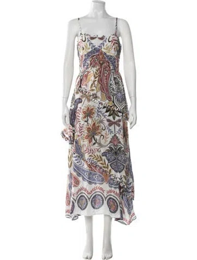 Pre-owned Farm Rio Paisley Print Long Dress In Multi