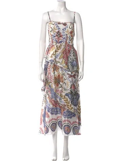 Pre-owned Farm Rio Paisley Print Long Dress W/ Tags In Multi