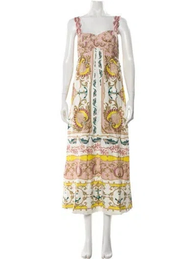 Pre-owned Farm Rio Paisley Print Long Dress W/ Tags In Multi