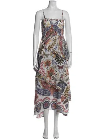 Pre-owned Farm Rio Paisley Print Midi Length Dress W/ Tags In Multi