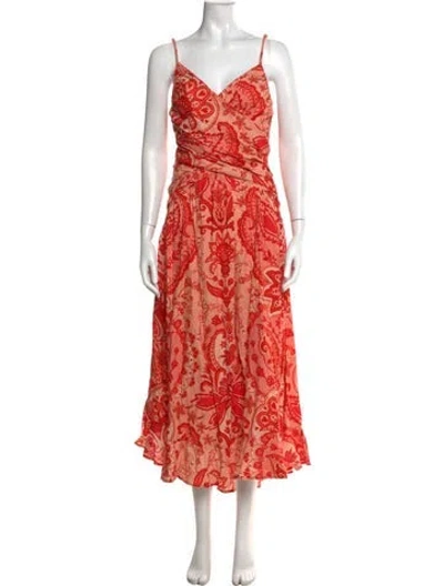 Pre-owned Farm Rio Paisley Print Midi Length Dress W/ Tags In Multi