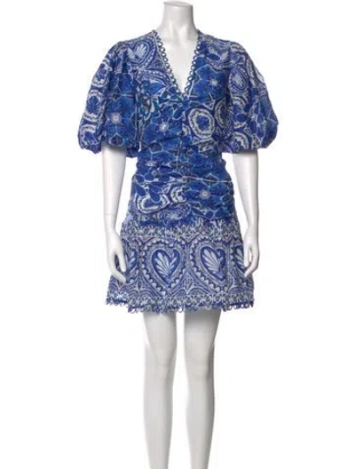Pre-owned Farm Rio Paisley Print Mini Dress In Multi
