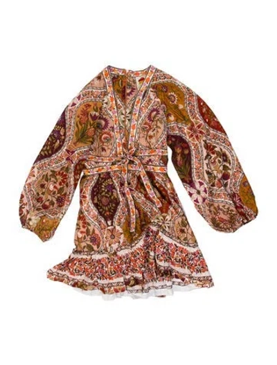 Pre-owned Farm Rio Paisley Print Mini Dress W/ Tags In Neutral