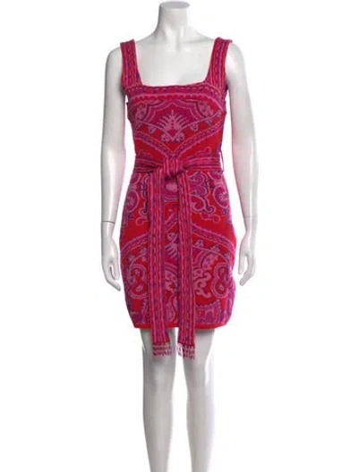 Pre-owned Farm Rio Paisley Print Mini Dress W/ Tags In Pink