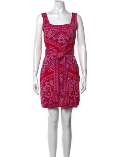 Pre-owned Farm Rio Paisley Print Mini Dress W/ Tags In Pink