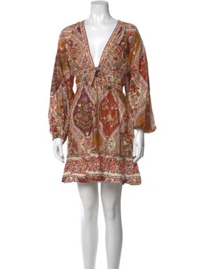 Pre-owned Farm Rio Paisley Print Mini Dress W/ Tags In White