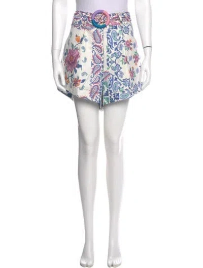 Pre-owned Farm Rio Paisley Print Mini Shorts In Neutral