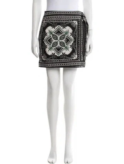 Pre-owned Farm Rio Paisley Print Mini Skirt In Black