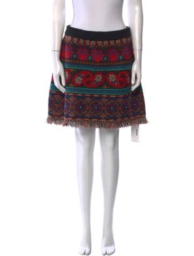 Pre-owned Farm Rio Paisley Print Mini Skirt In Burgundy