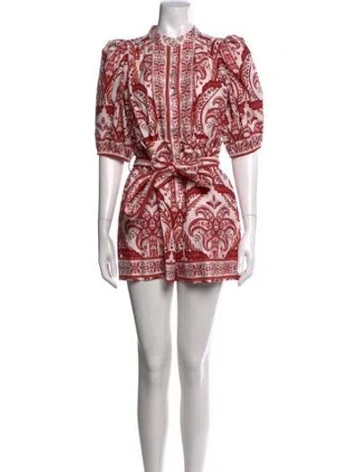 Pre-owned Farm Rio Paisley Print Romper In Red