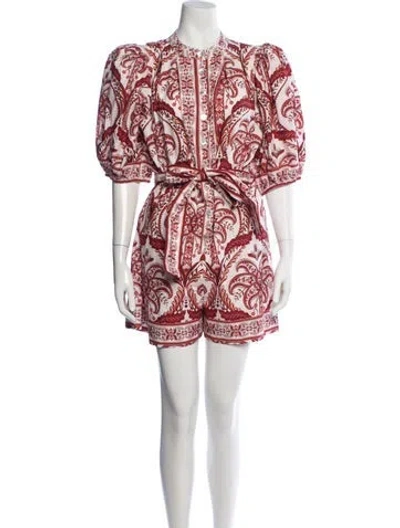 Pre-owned Farm Rio Paisley Print Romper In Red