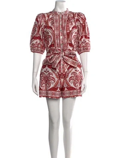 Pre-owned Farm Rio Paisley Print Romper In Red