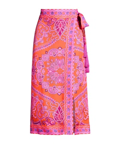 Farm Rio Paisley Print Satin Apron In Pattern