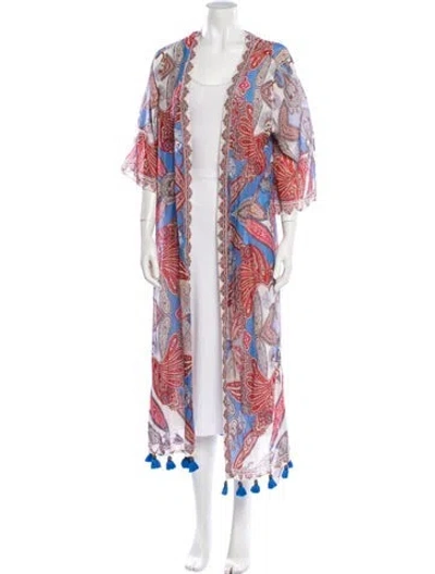 Pre-owned Farm Rio Paisley Print Tassel Accents Robe In Multi