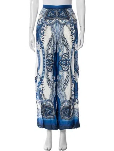 Pre-owned Farm Rio Paisley Print Wide Leg Pants In Multi