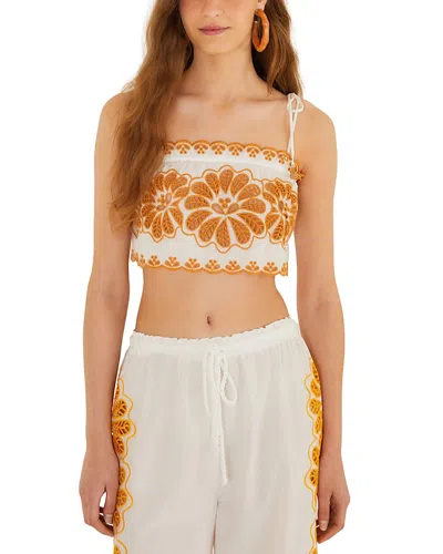 Farm Rio Palermo Swim Cover-up Top In Orange