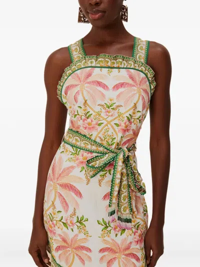 FARM RIO PALM DREAM FLORAL-PRINT MINI DRESS