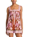 Farm Rio Palm Dream Pleated Romper In Palm Dream