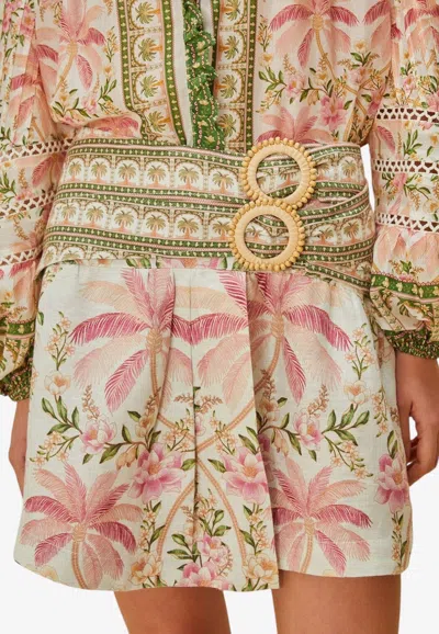 Farm Rio Palm Dream Printed Mini Skirt In Multi