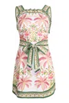 Farm Rio Palm Dress Off-white Sleeveless Angled Mini Dress In Multi