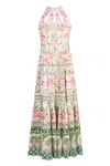 Farm Rio Palm Dress Off-white Sleeveless Maxi Dress In Pink