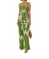 Farm Rio Palm Fan Jumpsuit In Green In Green