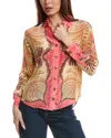 Farm Rio Palm Scarf Sand Shirt In Green