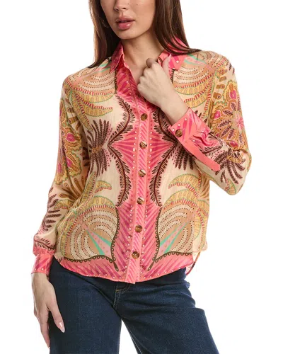 Farm Rio Palm Scarf Sand Shirt In Green