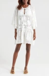 Farm Rio Palm Tree Tassel Tie Cover Up Mini Dress In White