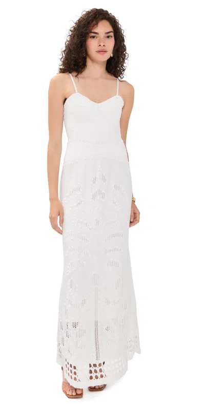 Farm Rio Palm Tree Knit Midi Dress Off-white