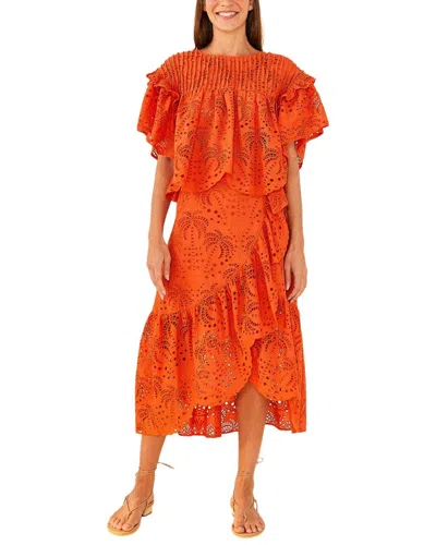 Farm Rio Palm Tree Richilier Blouse In Orange