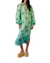 Farm Rio Palm Tree Tapestry Embroidery Tunic Dress In Turquoise In Multi