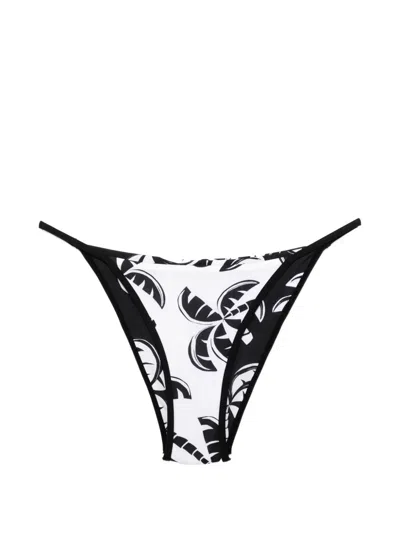 Farm Rio Palms-print Bikini Bottom In White
