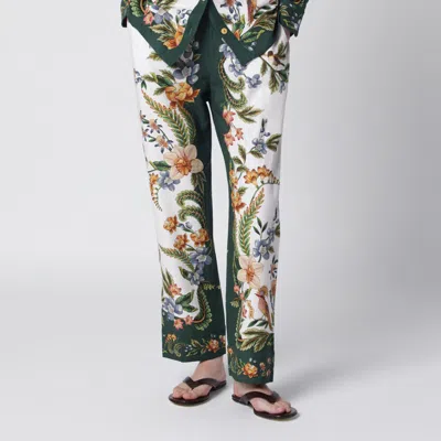 Farm Rio Multicolor Pants With All-over Floral Print In Fabric Woman