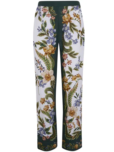 Farm Rio Multicolor Pants With All-over Floral Print In Fabric Woman