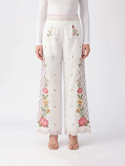 Farm Rio Pants Woman Color White In Multi