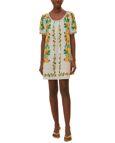 Farm Rio Papaya Salad Scarf Mini Dress In Orange