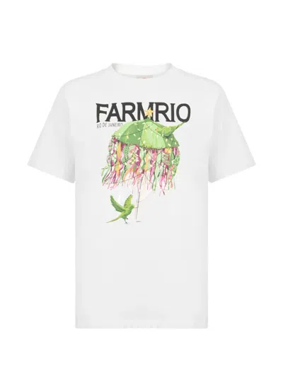 Farm Rio Parrot-print T-shirt In White