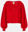 Farm Rio Red Heartful Knit Cardigan In Red