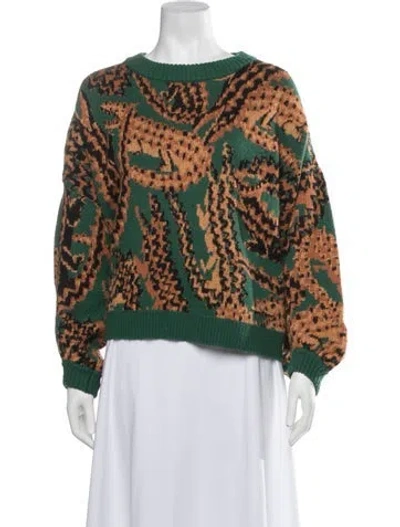 Pre-owned Farm Rio Patterned Crew Neck Sweater In Multicolor