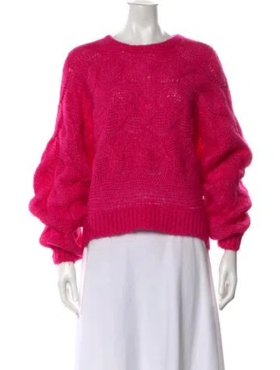 Pre-owned Farm Rio Patterned Crew Neck Sweater In Pink