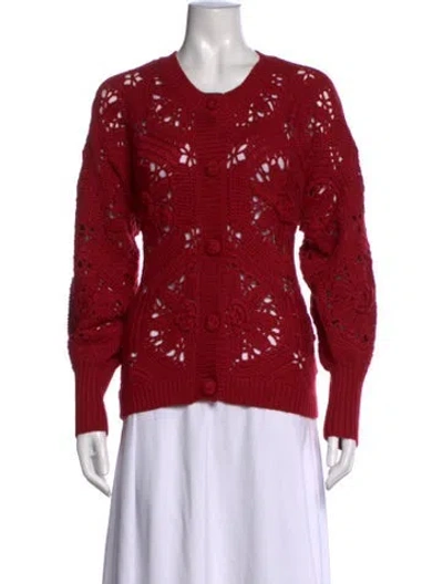 Pre-owned Farm Rio Patterned Crew Neck Sweater W/ Tags In Red