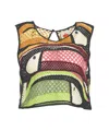 Farm Rio Toucan Tree Open Back Crochet Crop Top In Multicolor